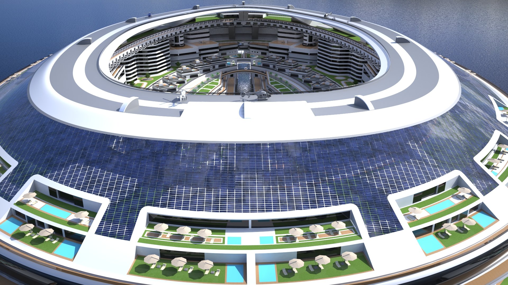 Гигантский плавучий город может стать самой большой яхтой в мире (фото)